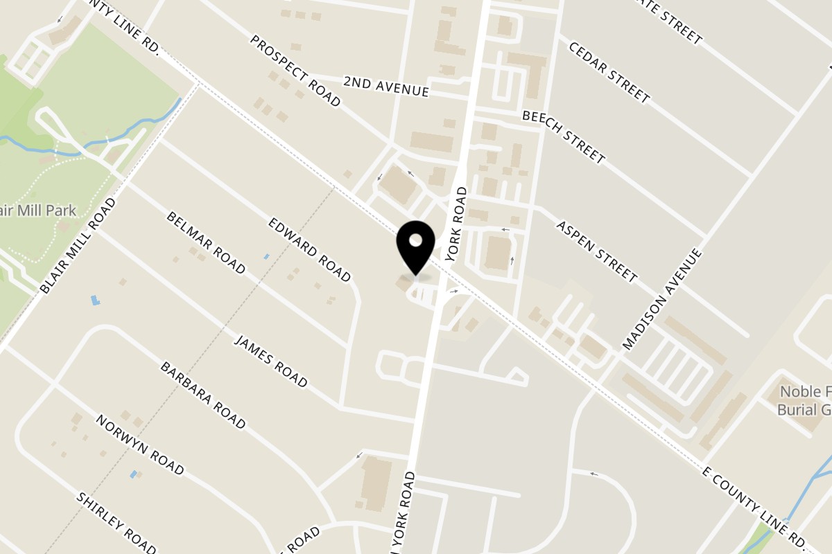 Map showing the location of Sault Burger on 555 N York Rd in Hatboro